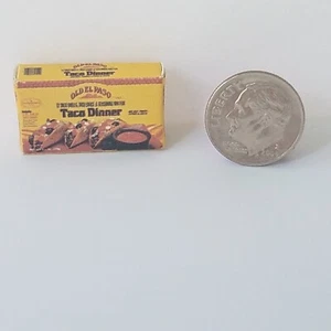 Vintage Old Elpaso Taco Dinner Box 1:12 Scale Miniature Dollhouse Food Mini - Picture 1 of 5
