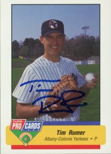 1994 Albany Colonie Yankees TIM RUMER Signed Card autograph AUTO