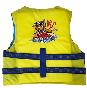 Hobie Cat by Sterns Life Jacket Youth Size 50 – 90 lbs Embroidered Yellow Purple - Picture 1 of 6