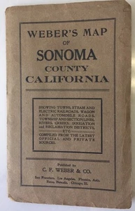 Mapa de Weber del condado de Sonoma, California, 1914 (raro) - Imagen 1 de 8