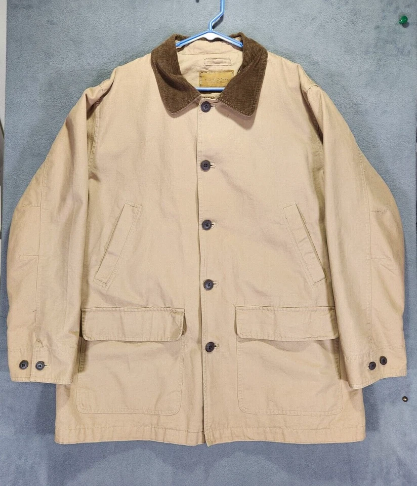 Sonoma образ жизни холст амбара пальто куртка XL желтовато-коричневый вельветовый воротник клетку с подкладкой - Изображение 1 из 4