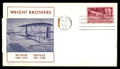 Mayfairstamps US FDC 1949 Wright Brothers and Aircraft First Day Cover aau_89049 - Image 1 of 2