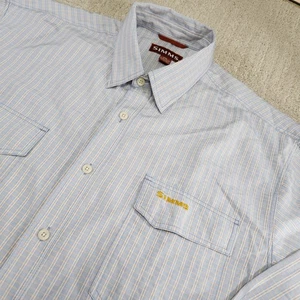 Simms Shirt Men XXL No FlyZone Proof  Button Up Plaid Fishing Outdoor Quick Dry  - Picture 1 of 14