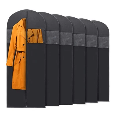 60"Black Garment Bags for Hanging Clothes Women Dress Suit for Travel - Image 1 of 4