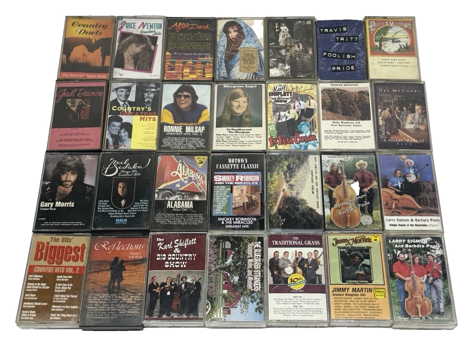 Lot of 30 Classic Big Country Cassette Tapes Juice Newton Travis Tritt Alabama Foto 1 de 4