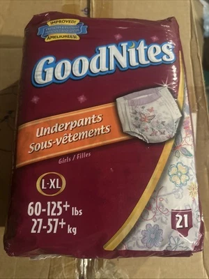 Pack Of 21 Extra Large Goodnites 2002 Version Girls Vintage Pull Up Diapers - Image 1 of 3