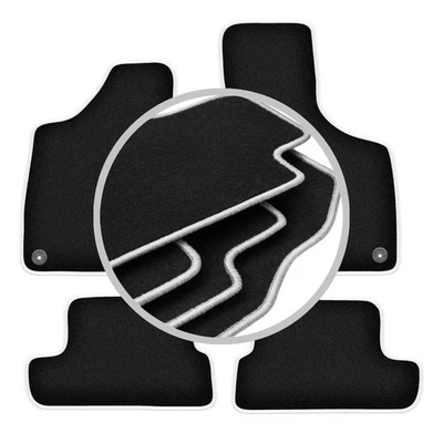 Tapis de sol en Velours noir pour Audi TT II 8J 2006-2014 set 4-pcs - Photo 1/4
