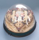a158 C19th Sweetheart Cushion Glass Display 29th/36th Foot Worcestershire Regt.