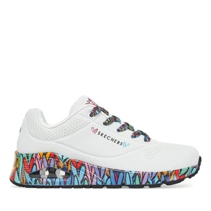 Skechers 177918-WMLT Uno-Ravaged Love sneakers donna PE25 - Picture 1 of 6