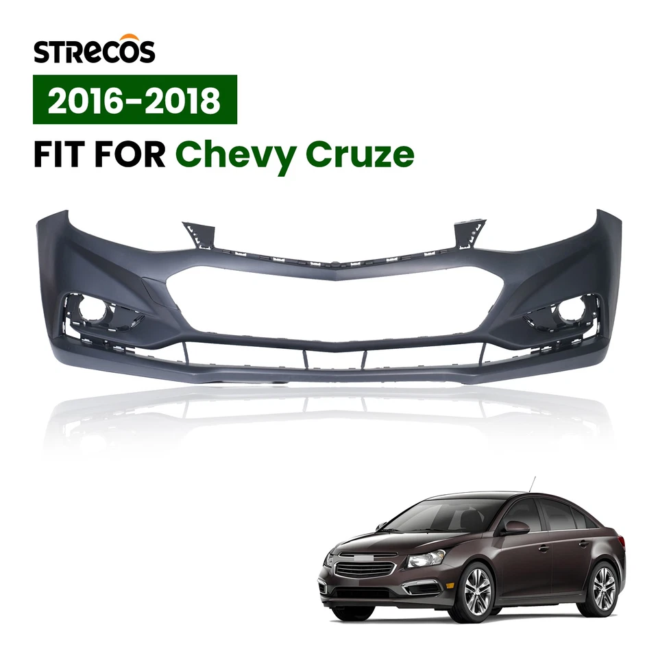 For 2016-2018 Chevy Cruze Front Bumper Cover Fascia w/o Park Assist Matte Black — 第 1/4 张图片