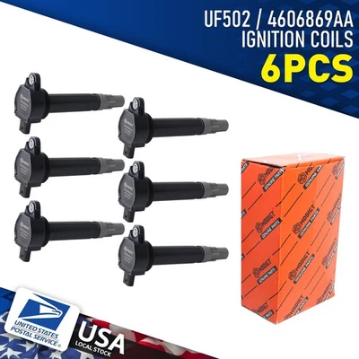 6PCS Premium UF502/4606869AA Ignition Coil For Dodge Challenger V6 3.5L 09-2010 - Image 1 of 4