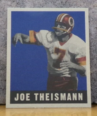 COOL FOOTBALL CARD DONRUSS JOE THEISMANN WASHINGTON REDSKINS 1948 REPRODUCTION - Image 1 of 2