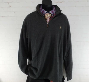 NEW Polo Ralph Lauren Mens XL 1/4 Zip Mockneck Pullover Sweatshirt Black - Picture 1 of 12