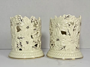 Lenox Weihnachtsstern Teelicht Windlichthalter mit Goldbesatz Wohndeko - Bild 1 von 7
