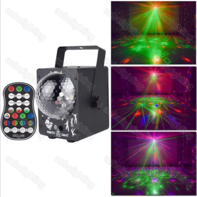 Fernbedienung LED Magic Ball 60 Muster Bühne Show Laser KTV Bar Blitz LED RGB Lichter - Bild 1 von 4