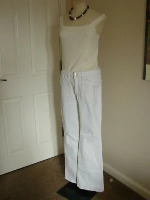 worn once size 10, (29), Diesel white distressed "Sandyb-patch" bootcut jeans - Image 1 of 4