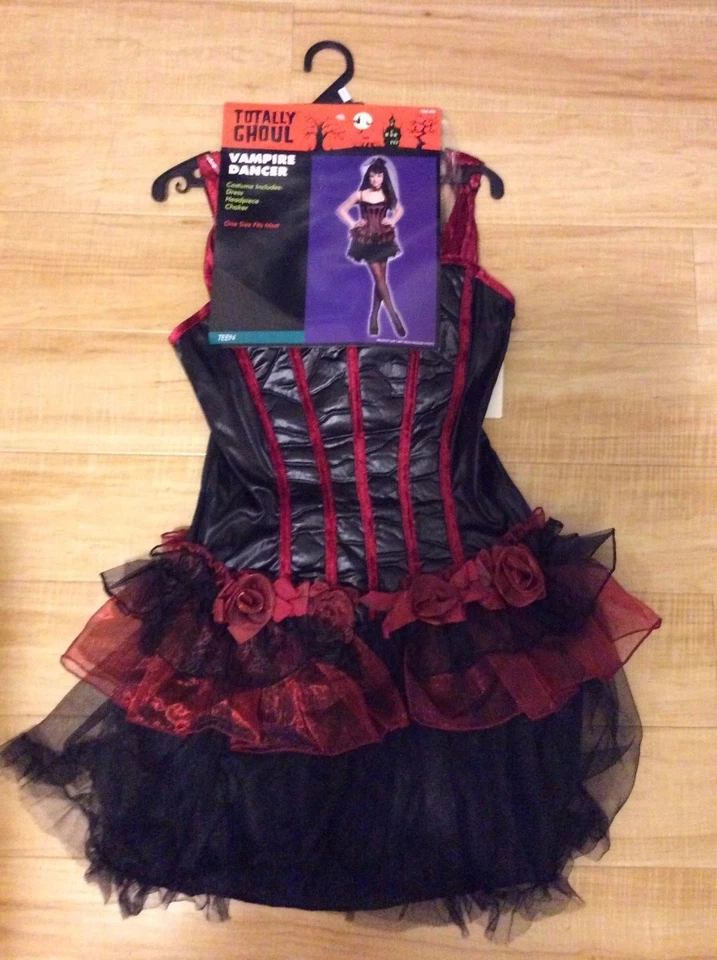 Womens Teen Totally Ghoul Vampire Dancer Costume Teen One Size Halloween - Image 1 of 1