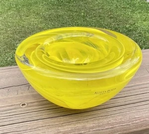 Kosta Boda by Anna Ehrner Atoll Yellow Bowl Candle Holder for Votive Sweden - Picture 1 of 13