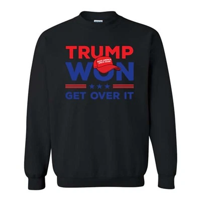 President Donald Trump 47 SWEATSHIRT GET OVER IT USA MAGA Fist Pump TRUMP 2024 - Image 1 of 4