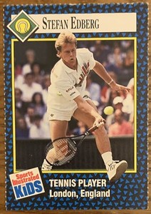 STEFAN EDBERG, RARE {1992} SPORTS ILLUSTRATED FOR KIDS CARD, TENNIS STAR !