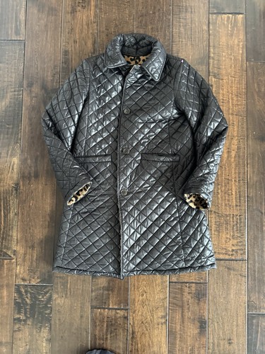 Cappotto donna Kate Spade New York nero trapuntato reversibile colletto Peter Pan piccolo