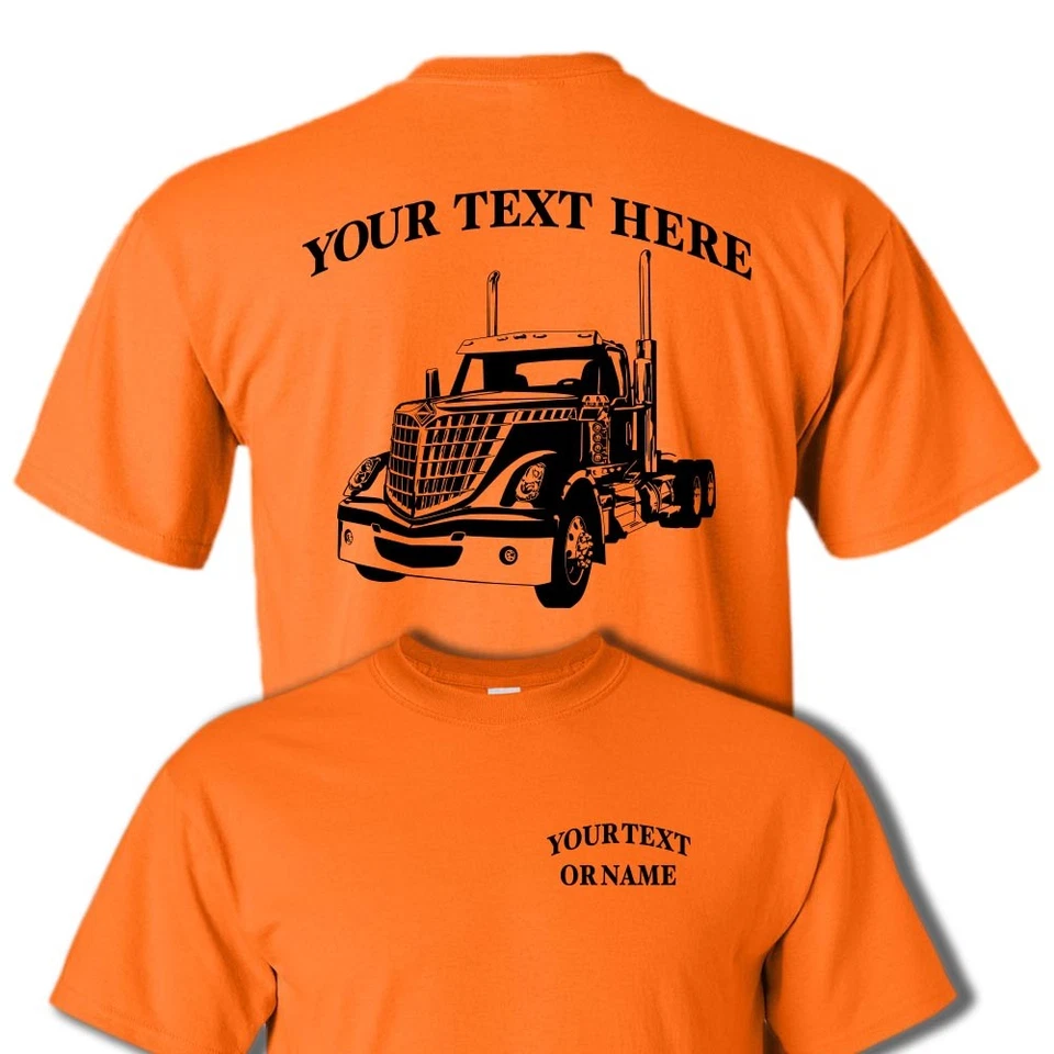 LONE STAR INTERNATIONAL DAY CAB SEMI TRUCK -PERSONALIZED CUSTOM T-SHIRT #BR017 - Imagem 1 de 1