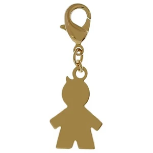 PENDENTIF Charm garçon Plaqué Or 18 carats - Fermoir mousqueton - Picture 1 of 3