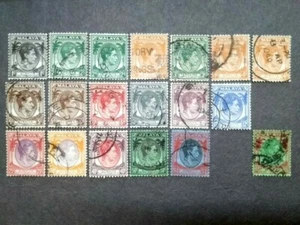 Malaya 1937 Straits Settlements KGVI Included Die II But Short 15c&$2-19v Used - Picture 1 of 2