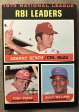 1971 Topps NL RBI Leaders Johnny Bench Tony Perez Billy Williams #64 Low-Grade