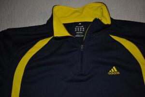 41762-a Adidas Gym Shirt Pullover Blue Yellow Polyester Size XL Adult Mens