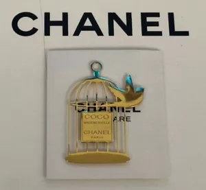 Super Rare Chanel Coco Mademoiselle Gold Bird Cage Magnetic Pin Badge - Picture 1 of 4