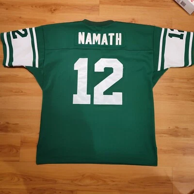  Auténtica camiseta de fútbol americano 1968 New York Jets Joe Namath Mitchell Ness talla 54  Foto 1 de 4