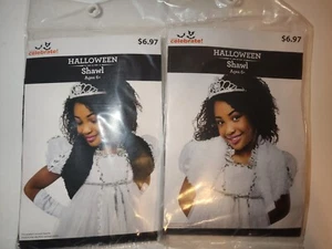 Halloween Girls Black And White Shawl Princess Accessory Shoulder Cover New - Picture 1 of 5
