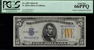 1934A $5 North Africa WWII Emergency Issue FR-2307 - Graded PCGS 66PPQ - Picture 1 of 2