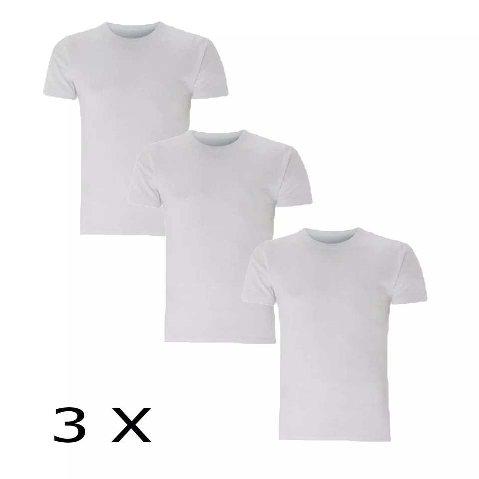3 X Colete Térmico Masculino BRANCO Manga Curta Camiseta Escovada por Dentro Para Calor Extra - Imagem 1 de 1