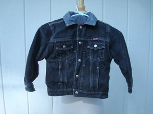 Guess Grey Black Denim Girls Boys Hoodie Two Faces Kids Toddler Jacket Coat 6 Y - Picture 1 of 12