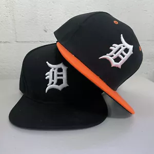 Detroit Tigers Snap Back Cap Hat DET Embroidered Adjustable Flat Bill - Picture 1 of 8