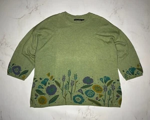 Suéter para mujer Gudrun Sjoden de gran tamaño verde estampado floral talla XL - Imagen 1 de 13