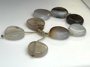 Vintage Bracelet Natural Agate Adjustable Woven Cord 80g - Picture 1 of 7