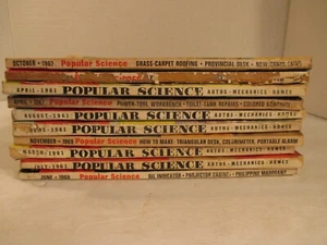 Popular Science Magazine 1960s Cars Autos Mechanics Homes Lot of 10 Vintage - Picture 1 of 7