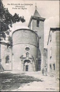 Sainte EULALIE de CERNON 12 Porte l'Église animée CPA  Photo Bardou Montpellier - Picture 1 of 2