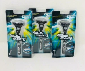 3 x Gillette Mach3 Razor Blade Handle Include Refill Cartridge - Picture 1 of 5