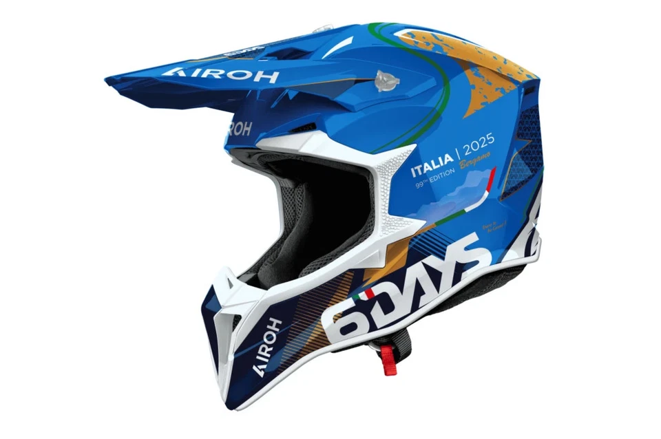CASCO AIROH WRAAP 6 SIX DAYS ITALY 2025 LUCIDO WRASDIT25 CROSS ENDURO QUAD - Immagine 1 di 1