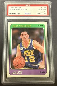 Fleer John Stockton # 115 PSA 10 1988 - Foto 1 di 2