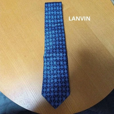 Lanvin Silk Glossy Blue Tie Men’s Used Luxury Accessories - Image 1 of 4