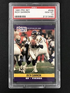 PSA 10 1990 Pro Set #568 Rich Gannon Minnesota Vikings GEM MINT - Picture 1 of 2
