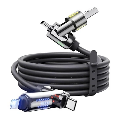 MAGIC JOHN 240W 4 in 1 USB C Cable, Charging Fast 6.6 FT, Black  - Image 1 of 4