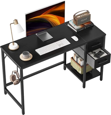 Schreibtisch 100×50×75cm Computertisch PC-Tisch Bürotisch mit 2 Schubladen - Bild 1 von 4