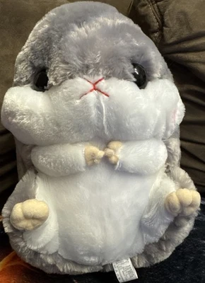 Kuscheltier Hamster 2-in-1, Plüschtier, Kissen, Decke, Geschenk, Grau - Bild 1 von 4