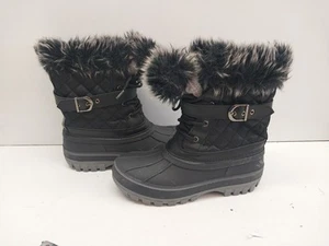 NWOT Dream Pairs Women's River 3 Black Mid Calf Winter Snow Boots 4 - Picture 1 of 5